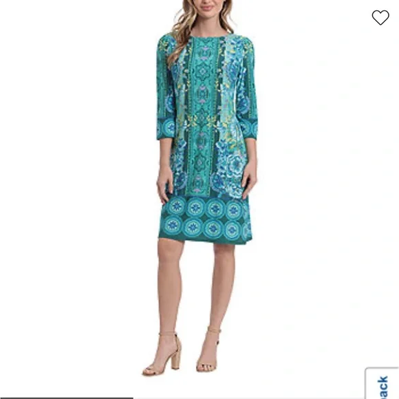 London Style blue paisley dress - Picture 2 of 3